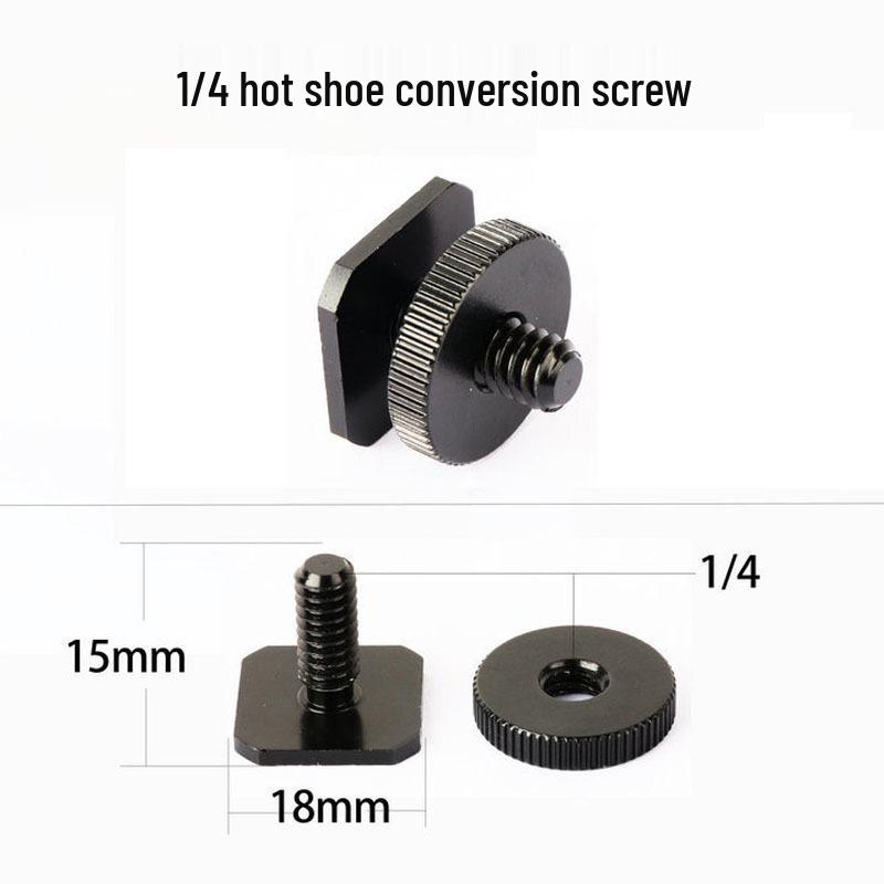 Metal Hot Shoe Adapter: 1/4" Single/Double Layer Conversion Screw for Camera/Camcorder
