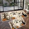 1/2pcs Halloween Kitchen Floor Mat Non Slip Dirt Resistant Hallway Doormat Entrance Home Decor