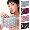 Korean Style Canvas Dot Makeup Bag Portable Skincare Storage Cosmetic Bag Simple Travel Storage Bag Daily Storage