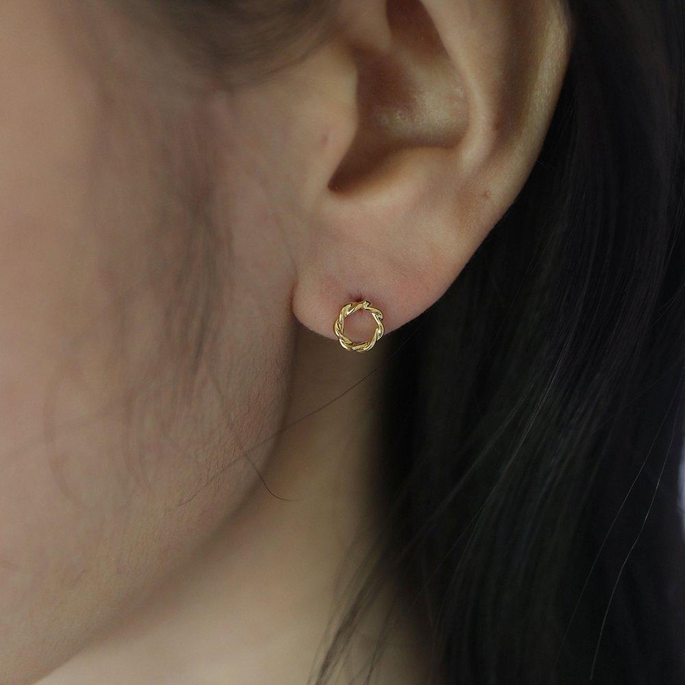 

14K Gold-Filled Silver Circle Ring Ball 3P Set