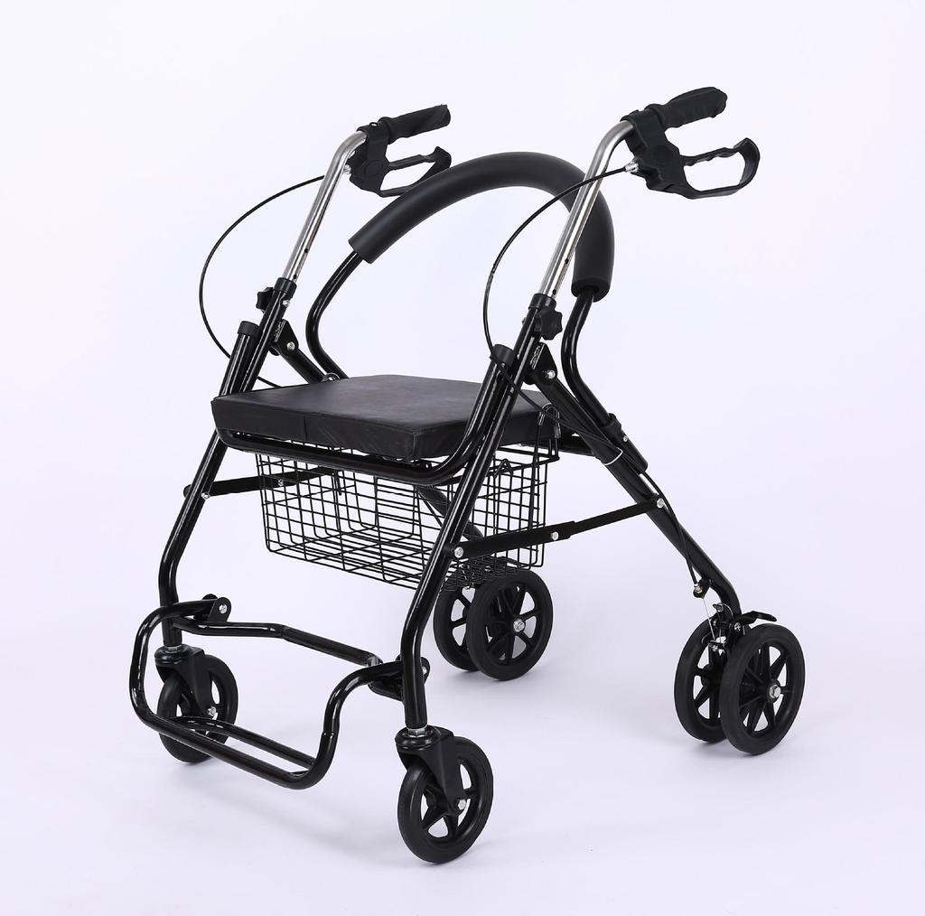 Rollator Walker with Seat & Basket for Elderly Mobility and Shopping