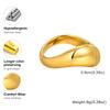 Minimalist Smooth Irregular Geometric Ring for Women,Gold Color Stainless Steel Rings,Vintage Jewelry Gift