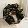 1PC Chihuahua Flowers Umbrella-8-Rib Reinforced, Automatic Open, Lightweight & Durable, Fashion Accessory for Outdoor, H0402