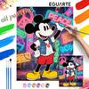 Handmade Diy Oil Painting Digital Painting Kit Mickey Mouse Neon Graffiti Street Style Home Living Room Entrance Hanging Painting