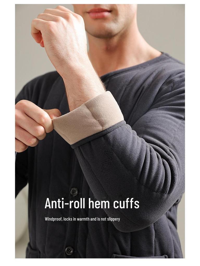 Herren Plus Samt Verdickte Wolle Thermische Strickjacke - Große Größen für Mittelalte & Ältere