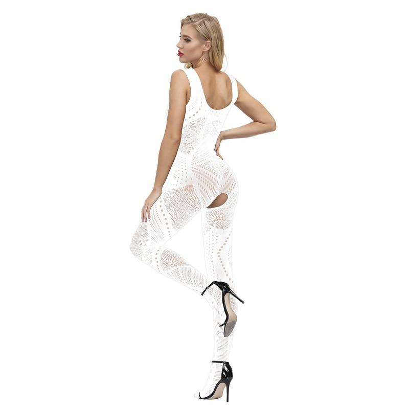 Sex Underwear Uniform Jacquard Onesie Lace-up Crotch Tights Stockings New