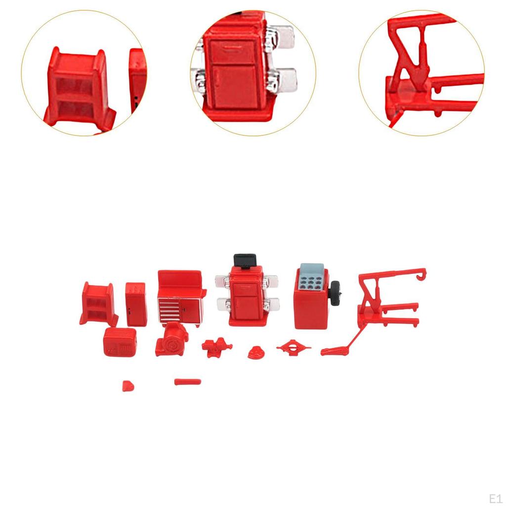 Miniature Garage Tool Set 1/64 Scale Compact Diorama Decoration Car Repair Tools Automotive