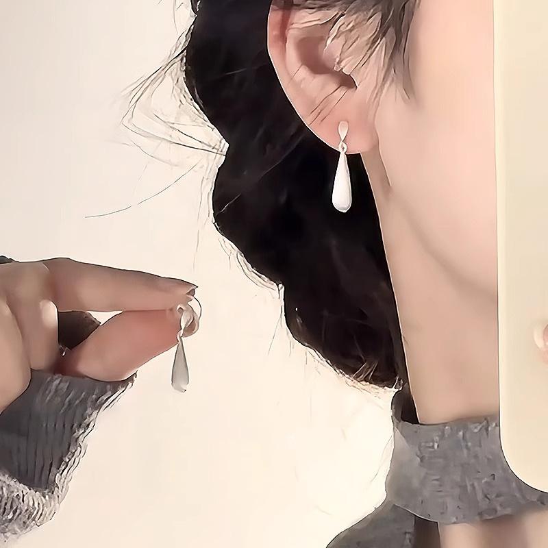 New Chinese Style Brushed Water Droplet Tassel Earrings