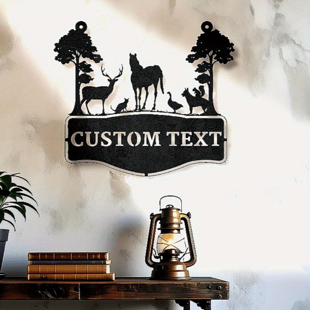 Personalized Metal Sign Horse Deer Country Home Decor
