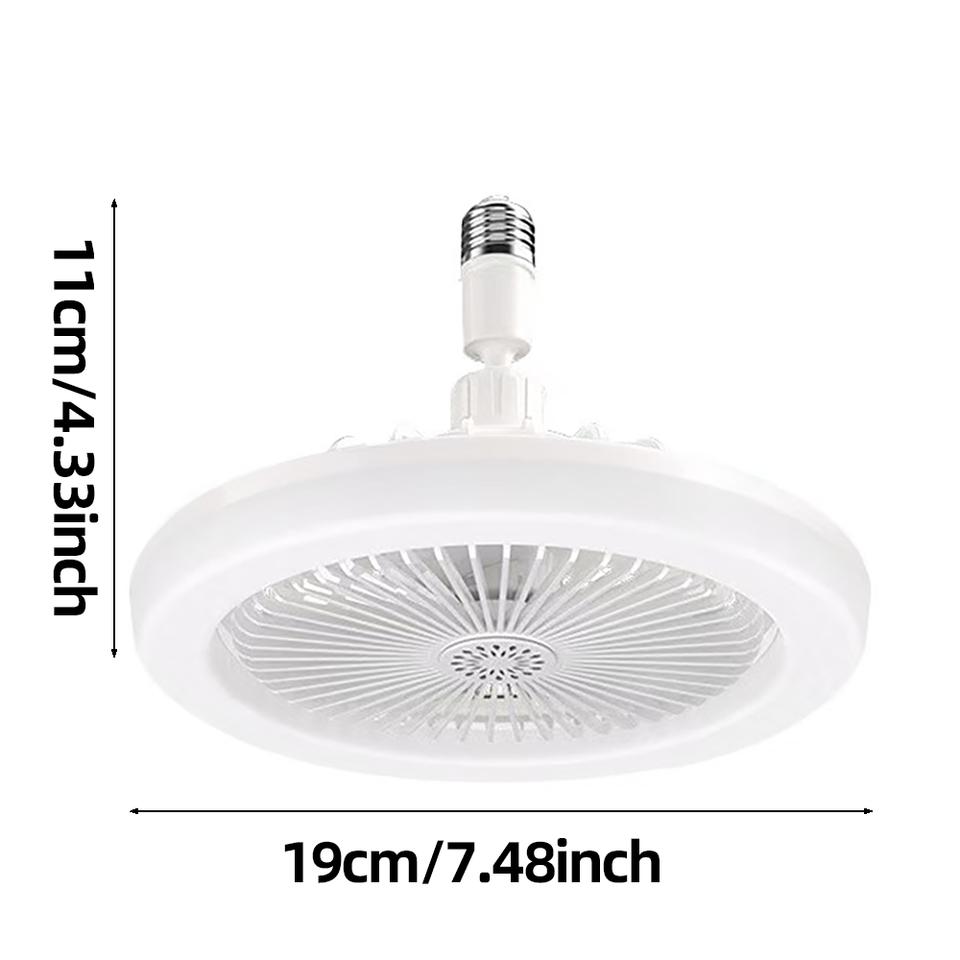New LED Fan Light with E27 Screw, Energy-Saving, Silent, Remote Control for Bedroom and Living Room