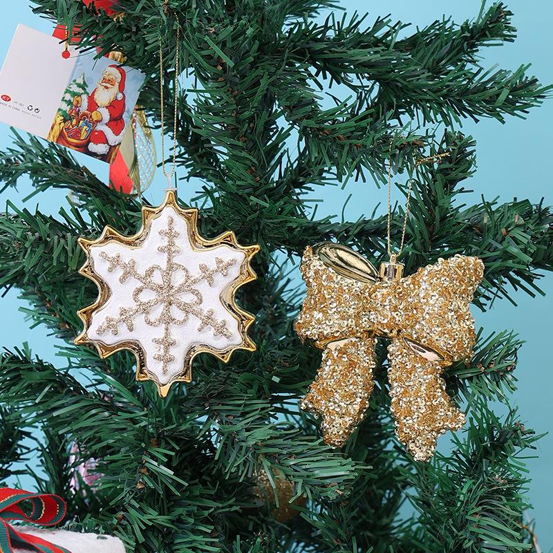 Creative Christmas Bow Hanging Ornaments for Trees and Party Décor - Festive Plastic Window Decorations