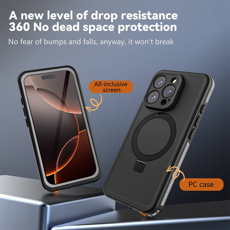 For iPhone 16 15 Pro Max 16 Plus 16 15 Pro Waterproof Case, [Compatible with Mag-Safe] Full-Body Heavy Duty Shockproof Case