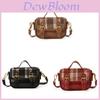 Canvas Casual Crossbody Bag For Kids With Lightweight Design And Trendy Grid Pattern