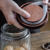 Wooden Covered Relief Glass Container Storage Bottle, Food Storage Container, Coffee Beans, Nuts, Sealed Storage Jar, Candle Jar