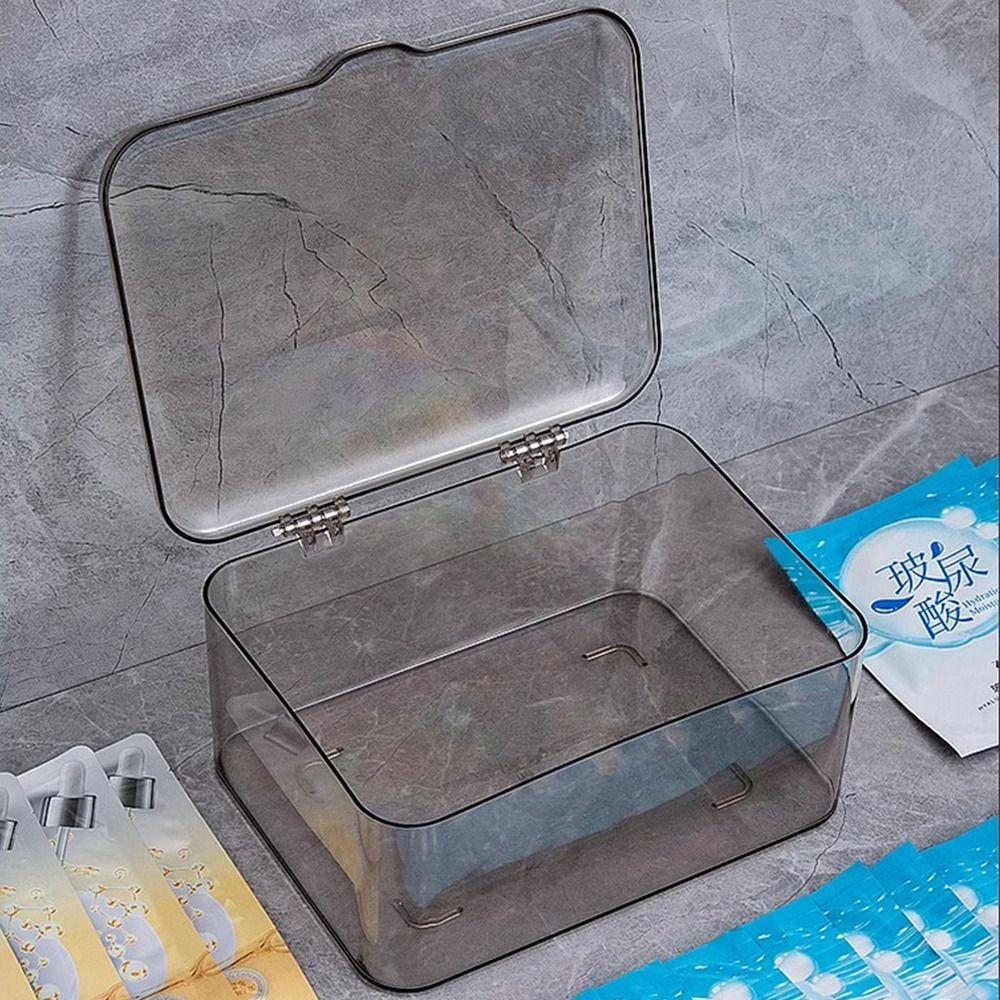 Acrylic Desktop Mask Storage Box Dust-proof Large Capacity Cosmetic Storage Case with Cover Transparent