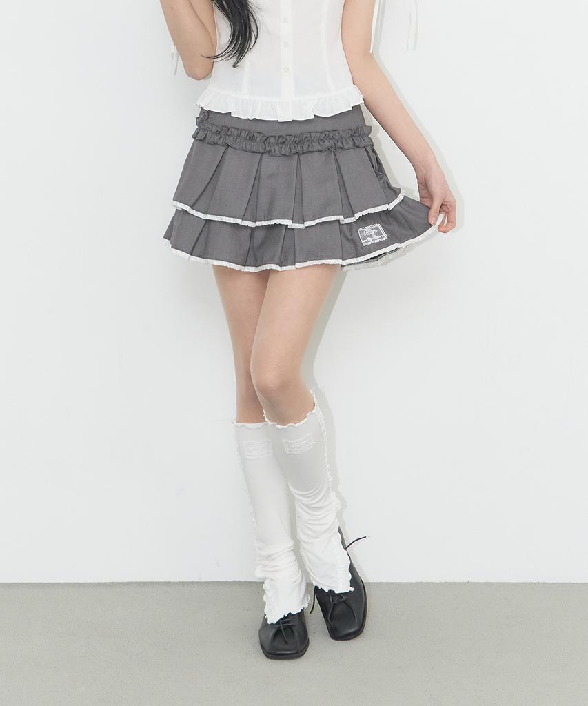 Iligo Dolly Pleated Mini Skirt Charcoal