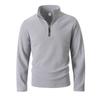 Men S Stand Collar Half Zip Fleece Sweatshirt Solid Color Long Sleeve Casual
