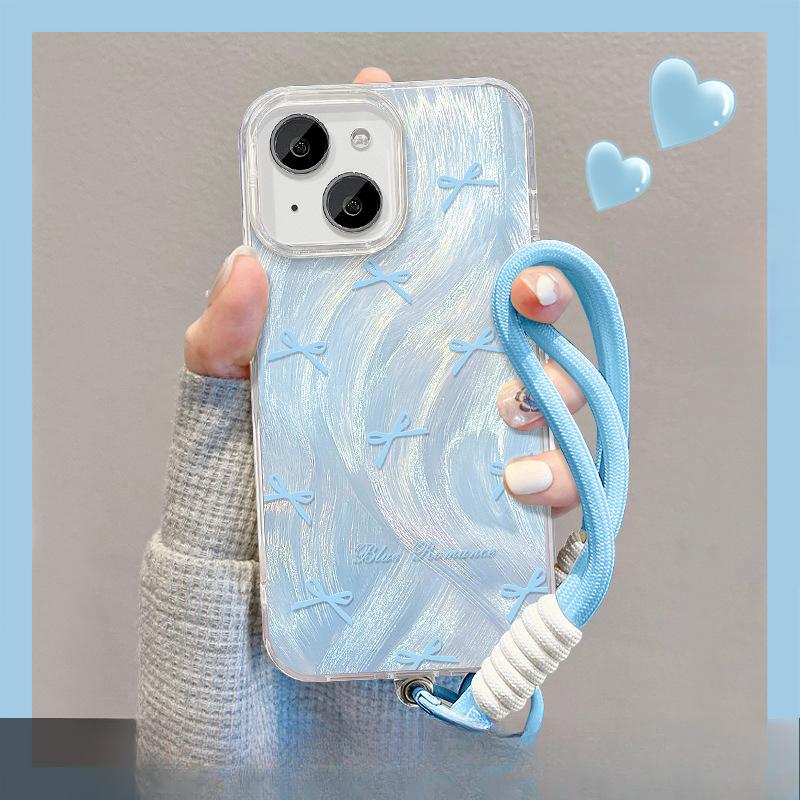 

Подходит для чехла для мобильного телефона Huawei Mate60pro Nova12/7 Чехол с бантом-подставкой и шнурком Honor 100 Перо Пряжа Honor 50 Pro