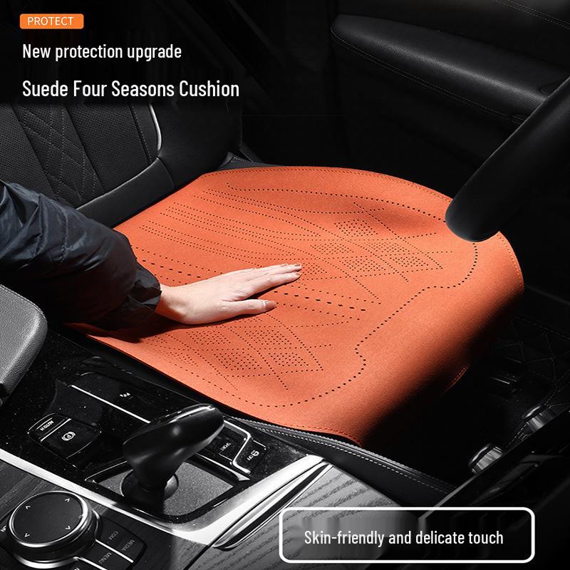 Universelles ultradünnes atmungsaktives Wildleder-Autositzkissen-Set für alle Jahreszeiten