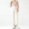 Fashionable Plus Size Maternity High-Waisted Ice Silk Summer Pants with Tummy Support