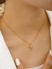 Summer Beach Series Elegant Fashion Simple Luxury Stainless Steel 18K Gold Plated With Zirconia Dolphin Pendant Necklace Female