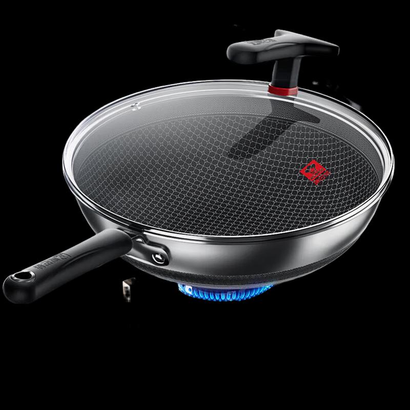 Kangbach 32CM Double-Sided Honeycomb 304 Stainless Steel Wok