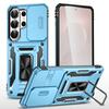 For Samsung Galaxy S26 Ultra Case Kickstand Slide Lens Lid PC + TPU Drop-Proof Phone Cover