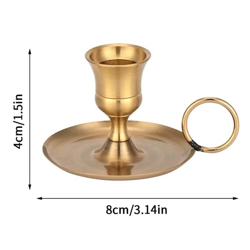 with Handle Candle Holder Metal Candle Cup Retro Candlestick  Desktop Adornment