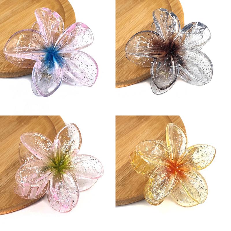 Hair Flower Clip Clips Hawaiian Plumeria Beach Flowers Claw Barrettes Accessories Barrette Kids Colorful Women Hair Claw