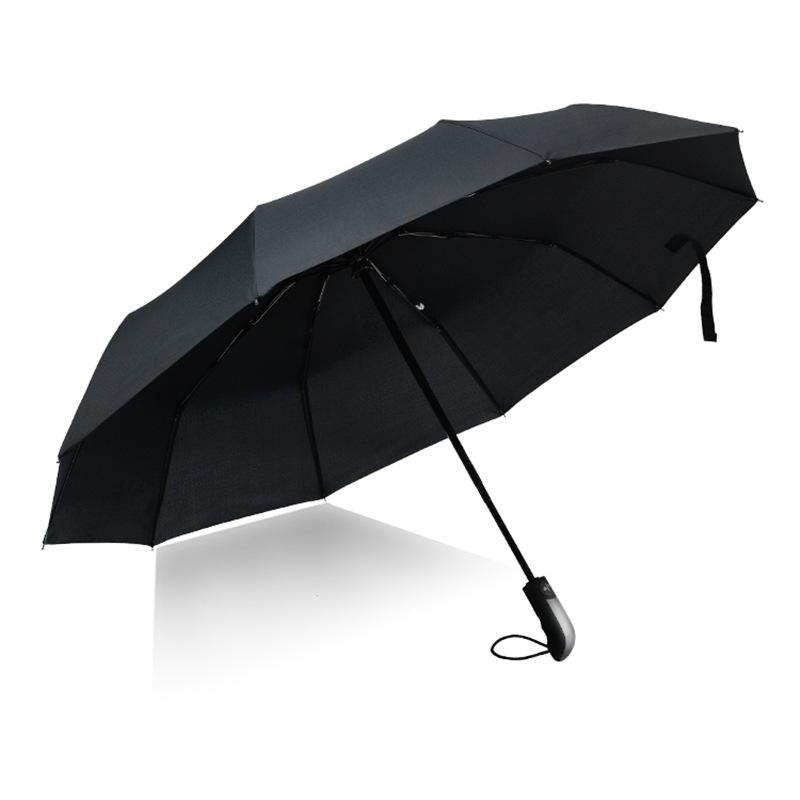 Portable 10 Bone Ribs Fully Auto Control Folding UV Protection Compact Travel Wind & Rain Resistance Large Size Rain Umbrellas