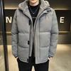 Fake Two-piece Cotton-padded Jacket for Men's Winter Loose Waterproof Thickened Fleece Short Cotton-padded Jacket Hooded Cotton-padded Jacket
