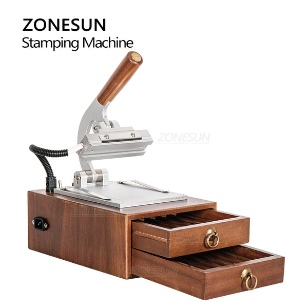 ZONESUN WT-90XT Wooden stamp Digital PVC Card Book Leather Paper Wood Custom Logo Embossing Hot Foil Stamping Machine