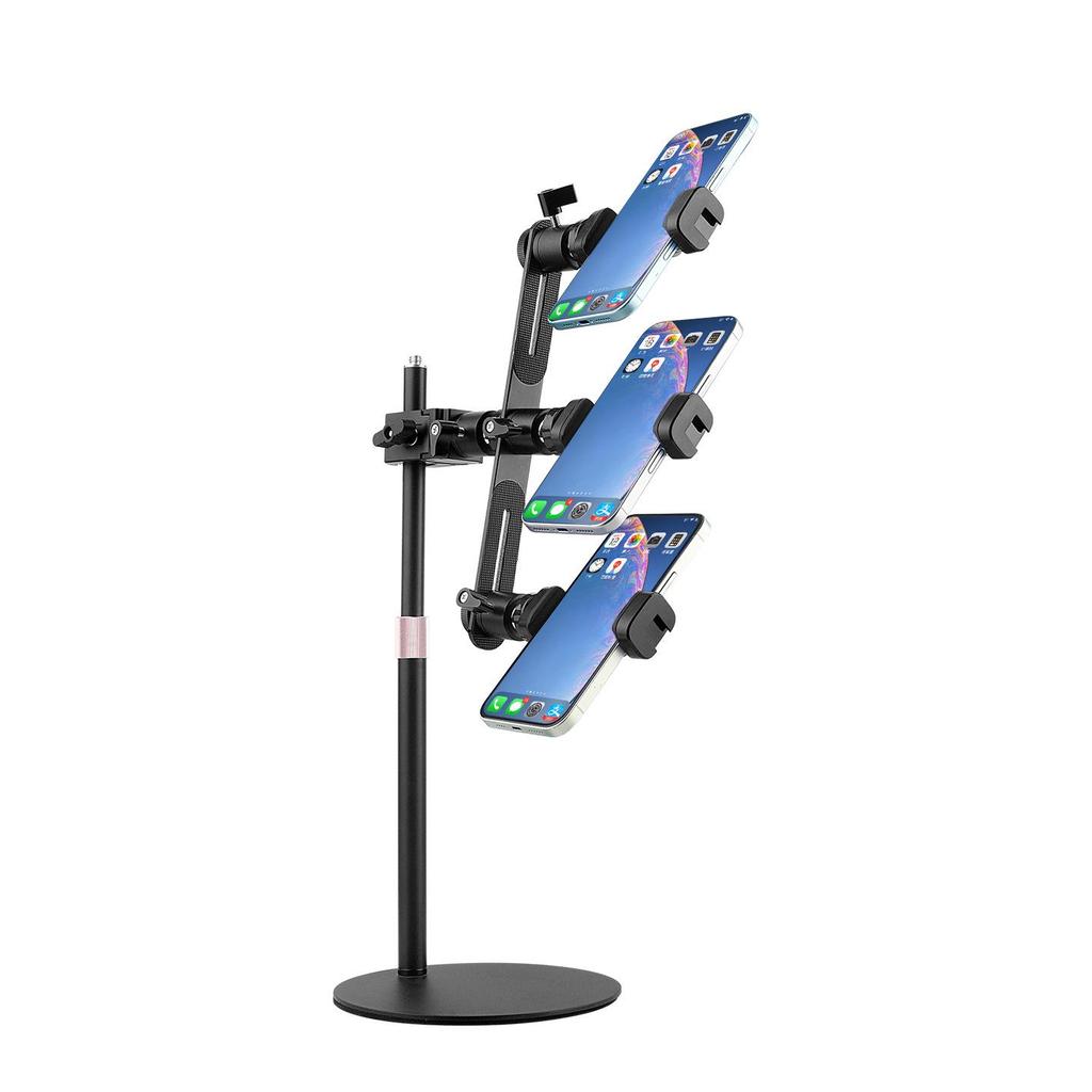 Adjustable Desktop Gimbal Boom Arm Stand for Dual Phone Live Streaming