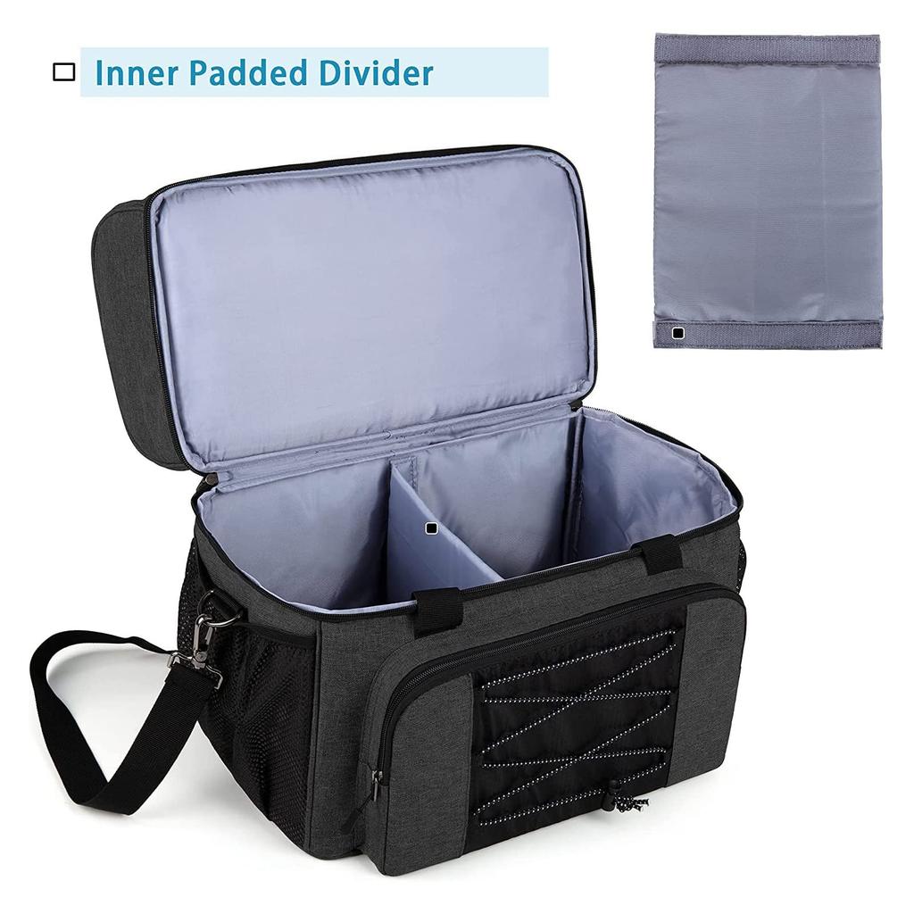 Bowling Tote, Bowling Bag for 2 Balls, Portable Bowling Tote Bag with Padded Ball Holder, Double Balls and 1 Pair of Bowling Shoes, Up To 16 Years Old