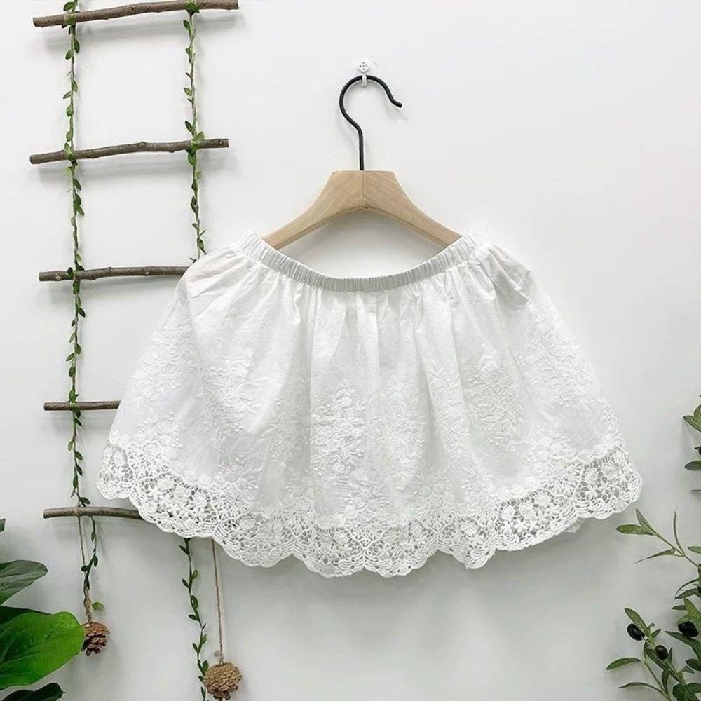High Waist Lace Underskirt Slips Flower Mesh Underskirt Slips Dress Safety Skirt Petticoat Girls