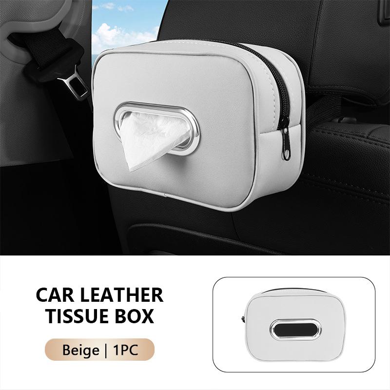 SEAMETAL Car Tissue Box Leather Sun Visor Tissue Holder Auto Interior Paper Napkin Organizer Decoration Car Accessories