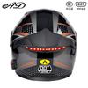 Bluetooth Smart Tail Light Motorcycle Flip-Up Helmet Men Women All Season Full Face Off-Road Riding