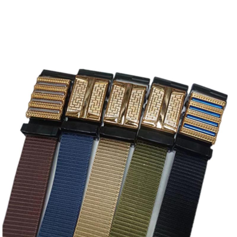 

Men s Nylon and Leather Snap Buckle Belt: Durable, Sturdy, No Prong, Easy to Use хакі