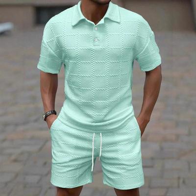 Tendenza Moda Estiva Colore Unico Comodo Moda Leggero Casual Completo a Maniche Corte da Uomo Completo per Uomo