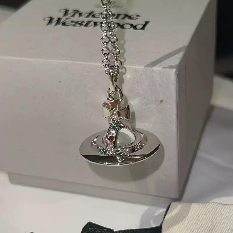 Westwood Saturn Choker Necklace: High Version, Medium Size, Women's 10MM Beads, Logo Clasp.