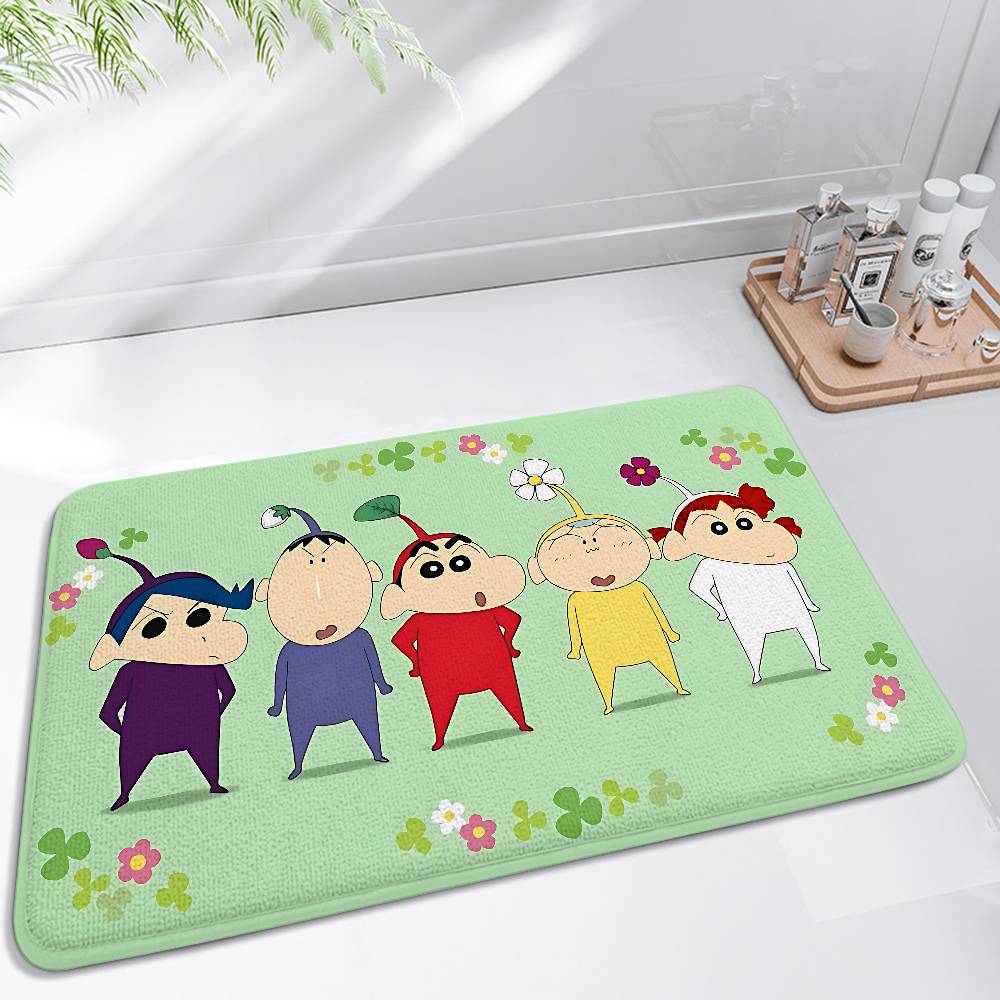 Anime C-Crayon S-Shin-Chan Floor Mat Bathroom Absorbent Mat Simple Door Dirt-resistant Mat Home Kitchen Mat Foot Mat Entry Mat