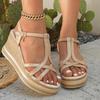 Fashion Fashion Cross Strap Platform Sandals Women Summer New Buckle Strap Wedge Sandal Woman 2025 Non Slip High Heel Sandalias Mujer