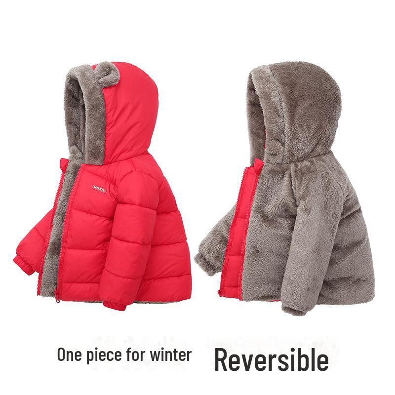 2023 Winter Double-Sided Velvet-Lined Cotton Jackets for Kids