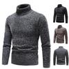 Men's Slim Fit High Neck Fleece Sweater, New Winter Style, Casual Knit Lapel Top.