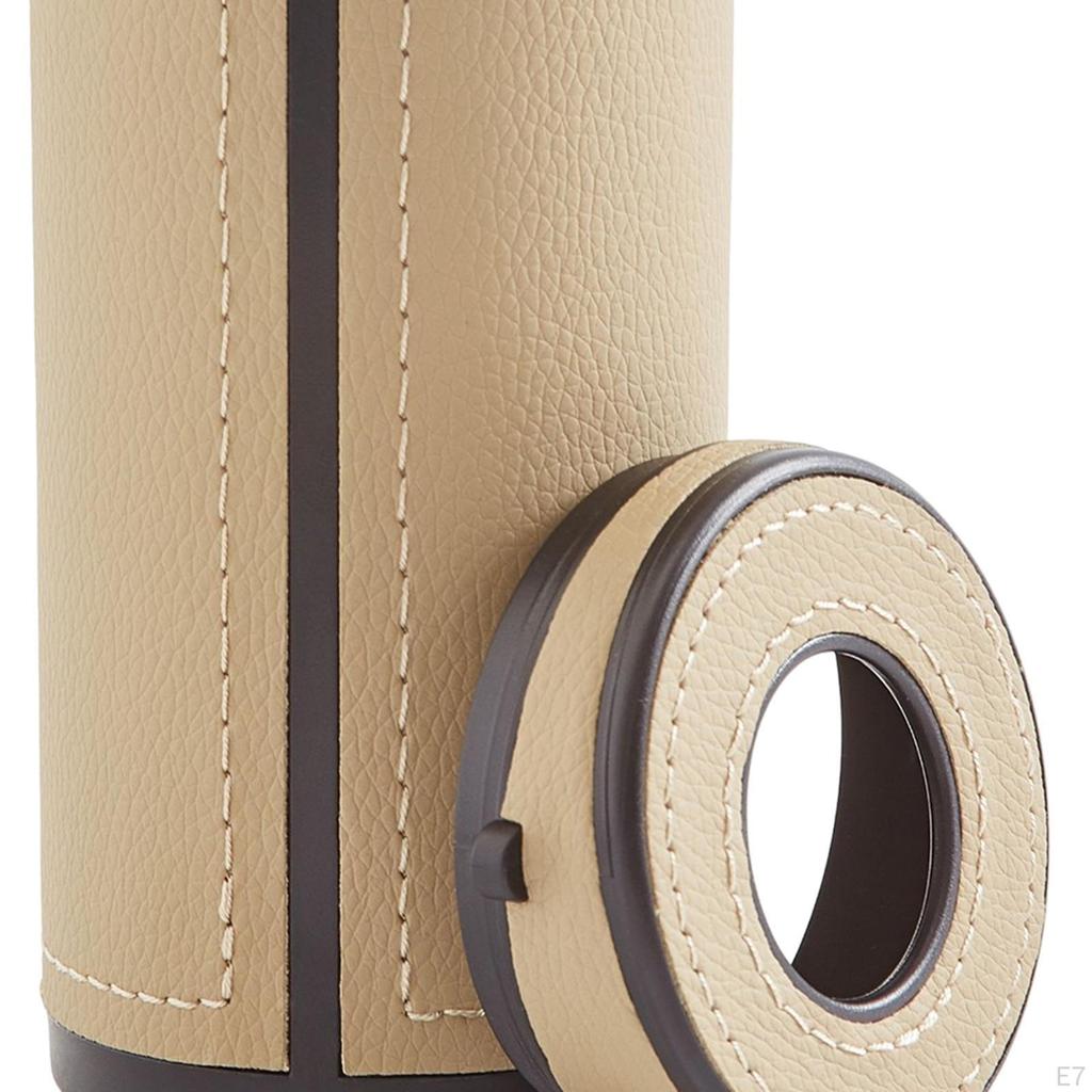 Tube, Cylinder Tissue Box ,PU Leather Round Tissues Container for Car Cup Holder