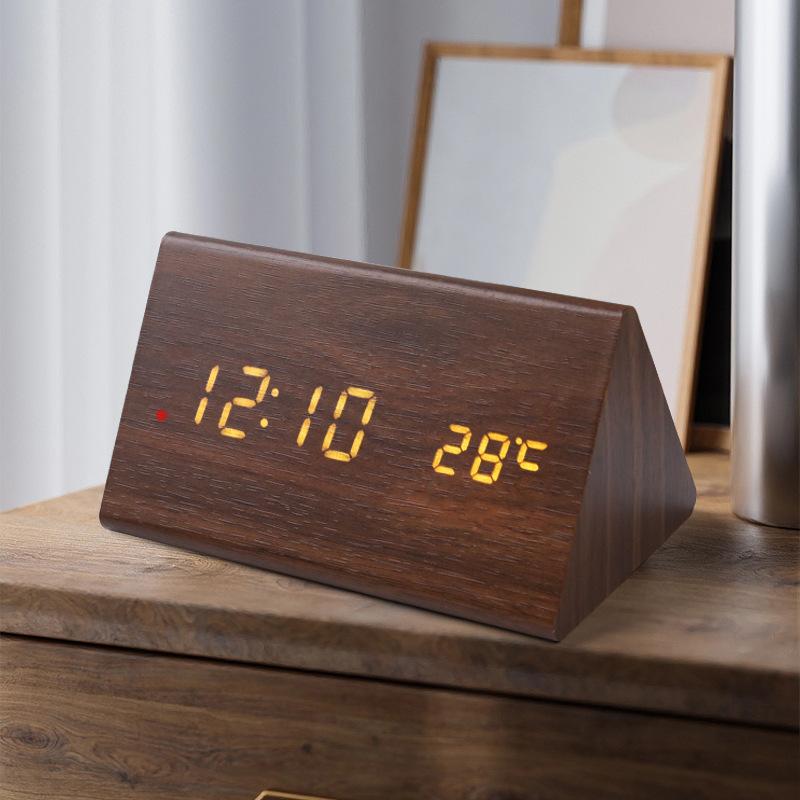 Automatic Luminous Silent Electronic Digital Alarm Clock Japanese Radio Clock German Wooden Clock