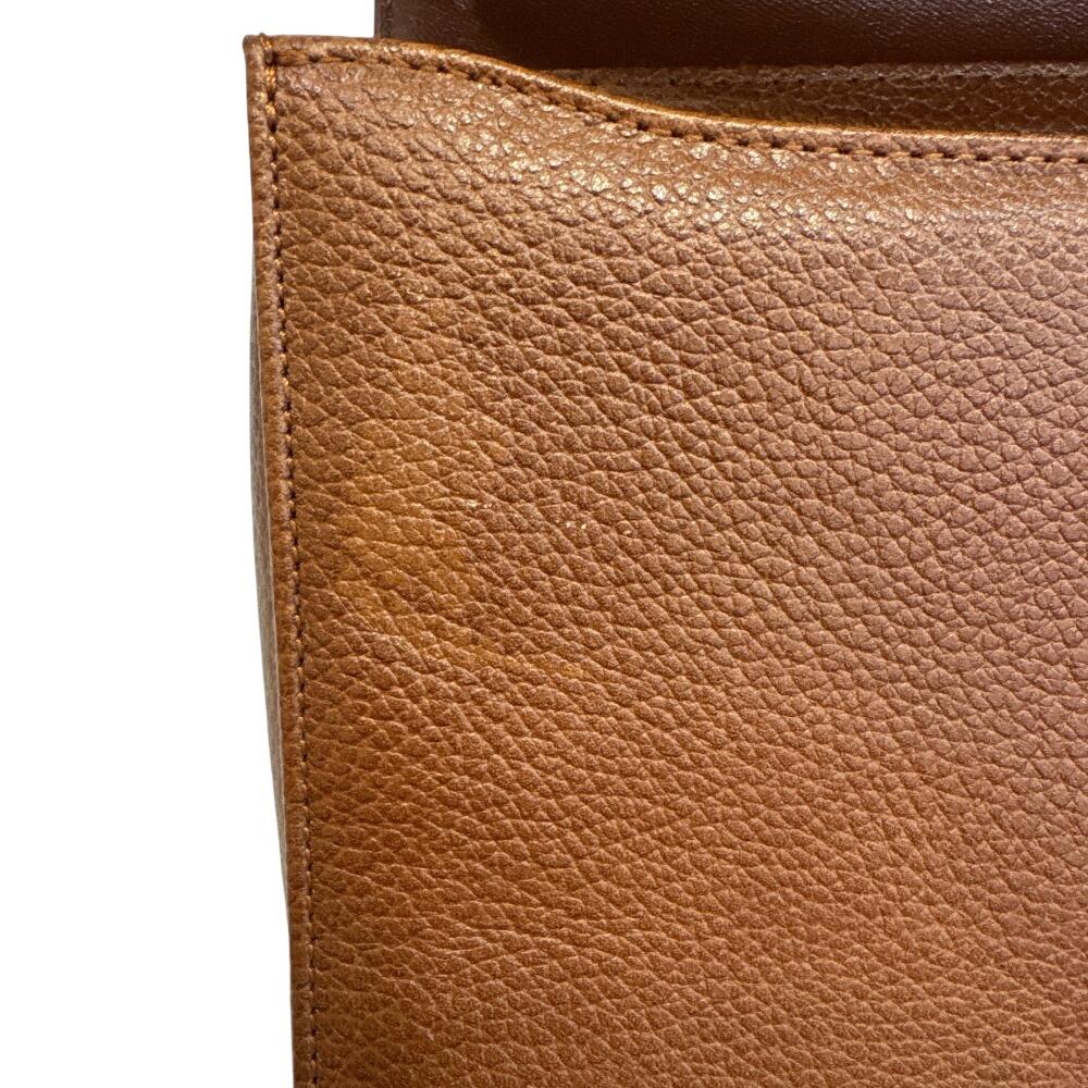 Burberrys 2-Wege Vintage V-Leder Umhängetasche Braunes Leder Gebraucht