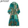 BITCED Women's Summer Sexy Fashion Strapless Satin Positioned Print Dress