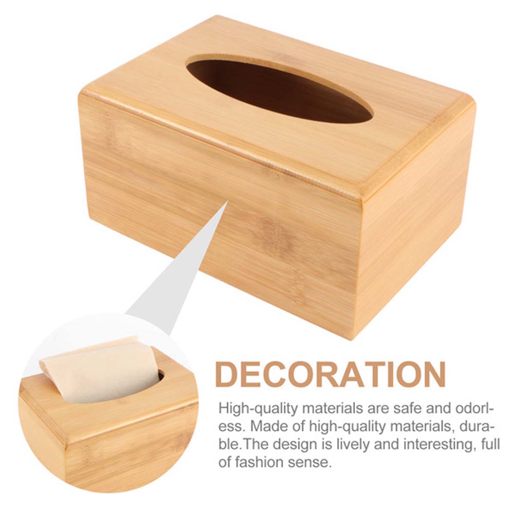 Square Western restaurant Bamboo Eco-Friendly Storage box Tissue Rack Napkin holder Tissue Holder