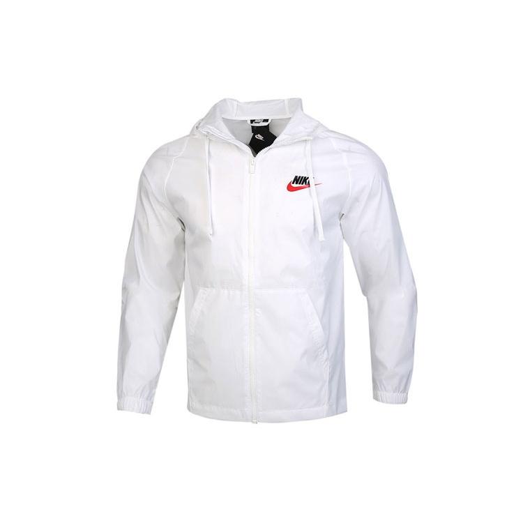 Nike Back Large Logo Woven Sports Hooded Jacket White Men s CZ8677-100 S